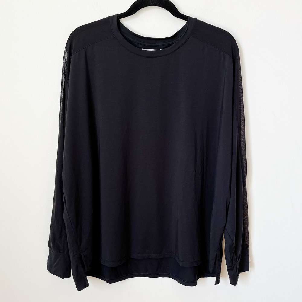 Honeylove BlissWear Long Sleeve Top Mesh Soft Breathable High-Low Women XL Black - Picture 3 of 12
